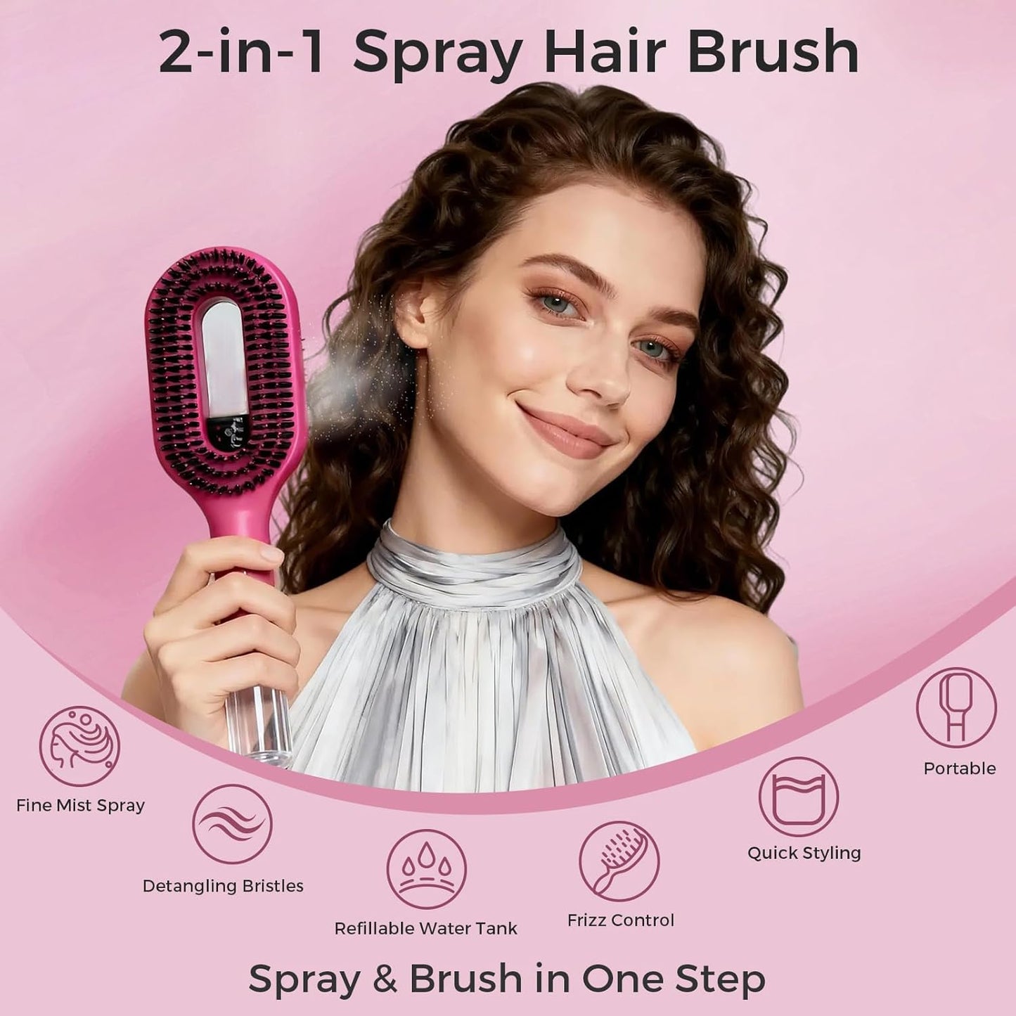 2-in-1 Mister Hair Brush