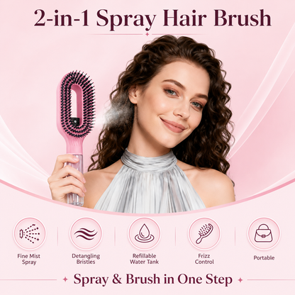 2-in-1 Hair Detangling Brush with Water Mist