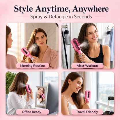 2-in-1 Hair Detangling Brush with Water Mist