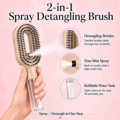 2-in-1 Hair Detangling Brush with Water Mist