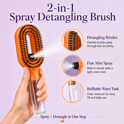 2-in-1 Hair Detangling Brush with Water Mist